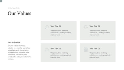Customer Value Propositions-Slides Slides Our Values Opal Blue White Slide Template S04242301 powerpoint-template keynote-template google-slides-template infographic-template