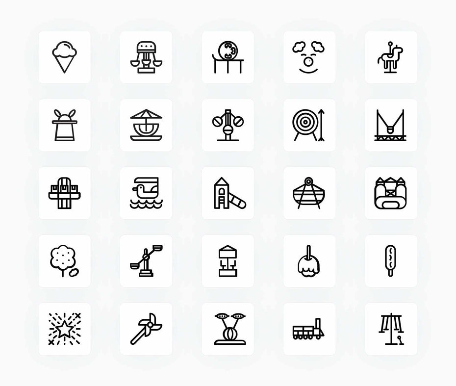 Amusement Park-Outline-Vector-Icons Icons Amusement Park Outline Vector Icons S12172102 powerpoint-template keynote-template google-slides-template infographic-template