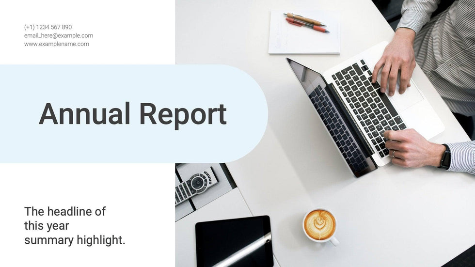 Annual-Report-Deck Slides Indigo White Minimal and Clean Presentation Annual Report Template S12092201 powerpoint-template keynote-template google-slides-template infographic-template