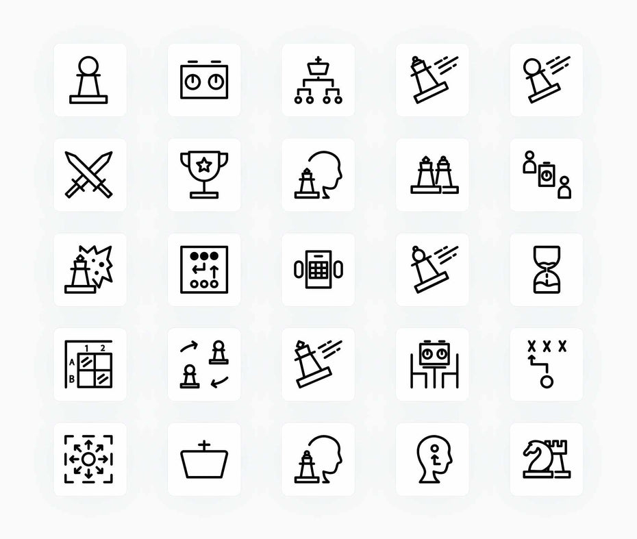 Chess-Outline-Vector-Icons Icons Chess Outline Vector Icons S12172102 powerpoint-template keynote-template google-slides-template infographic-template