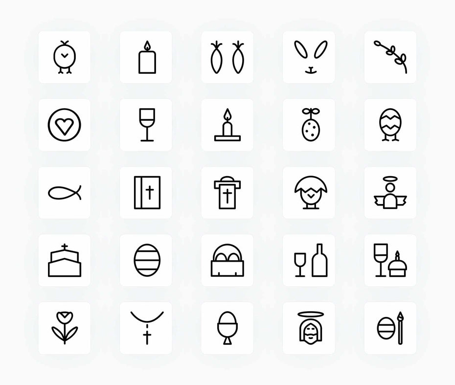 Easter-Outline-Vector-Icons Icons Easter Ouline Vector Icons S12172102 powerpoint-template keynote-template google-slides-template infographic-template