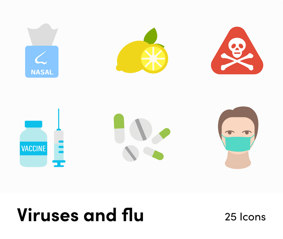 Pandemic Viruses and Flu-Flat-Vector-Icons Icons Pandemic Viruses and Flu Flat Vector Icons S12082102 powerpoint-template keynote-template google-slides-template infographic-template