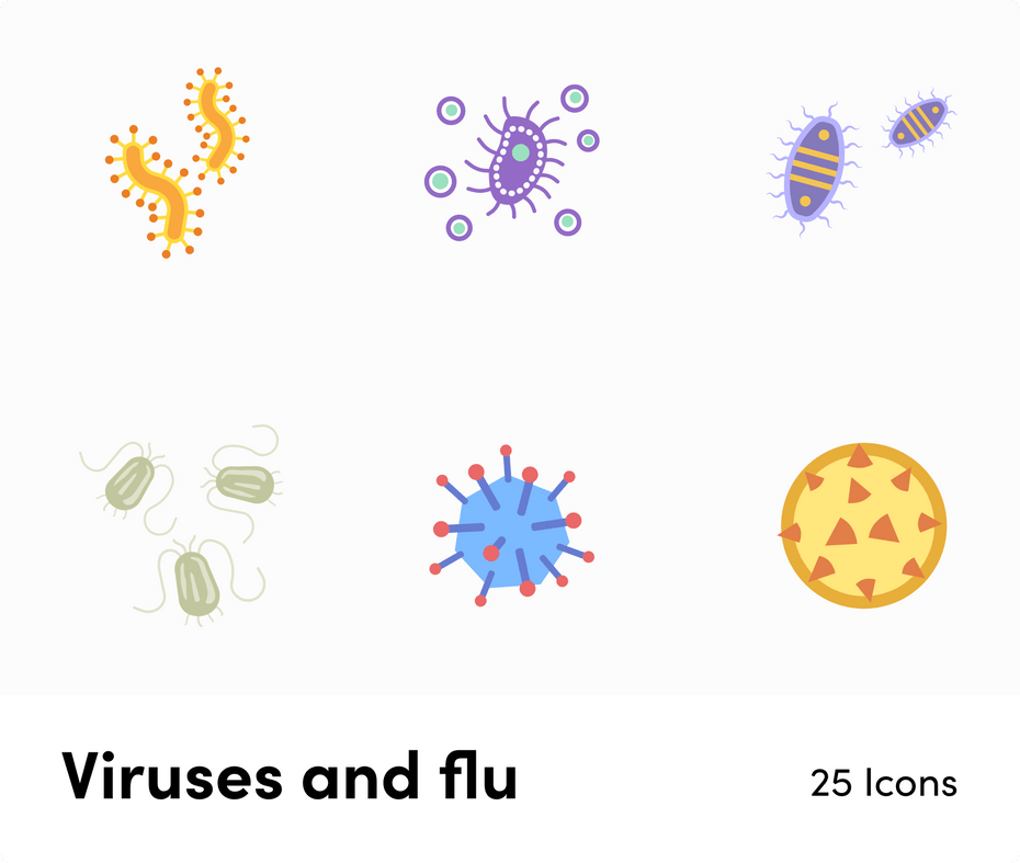 Pandemic Viruses and Flu-Flat-Vector-Icons Icons Pandemic Viruses and Flu Flat Vector Icons S12082103 powerpoint-template keynote-template google-slides-template infographic-template