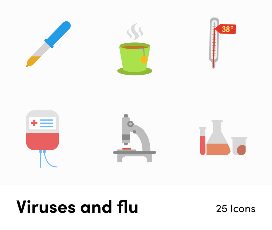 Pandemic Viruses and Flu-Flat-Vector-Icons Icons Pandemic Viruses and Flu Flat Vector Icons S12082104 powerpoint-template keynote-template google-slides-template infographic-template
