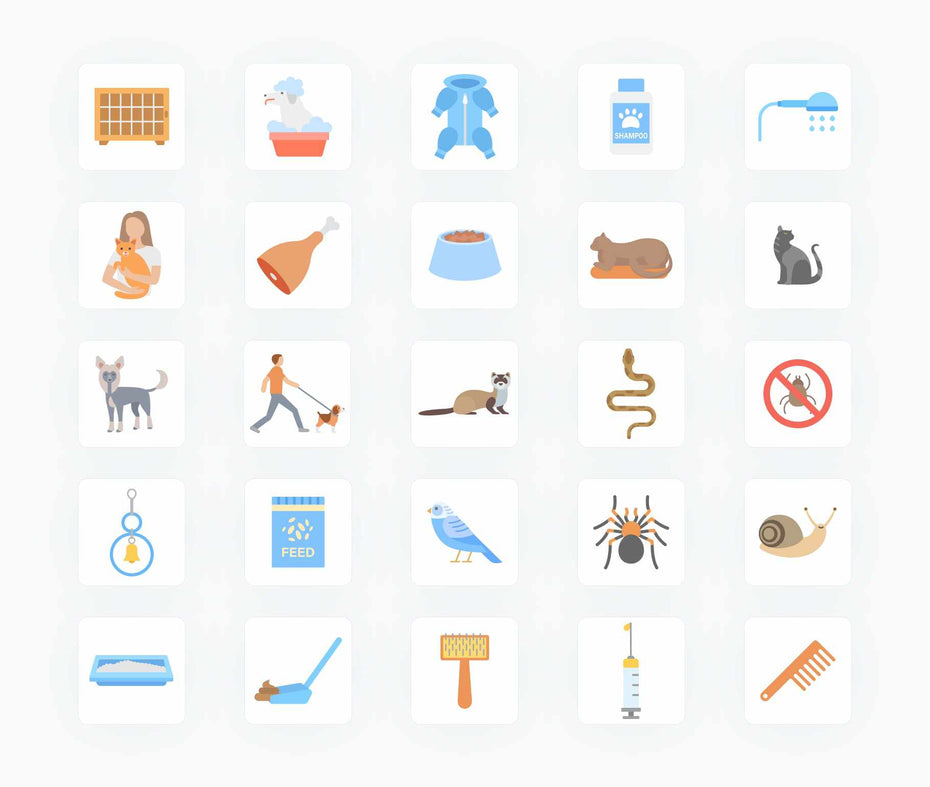 Pets-Flat-Vector-Icons Icons Pets Flat Vector Icons S01192204 powerpoint-template keynote-template google-slides-template infographic-template