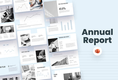Annual-Report-Deck Slides Blue Light Black and White Minimal and Simple Presentation Annual Report Template S04212301 powerpoint-template keynote-template google-slides-template infographic-template