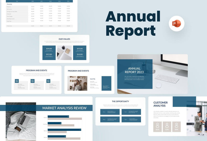 Annual-Report-Presentation-Template Slides Sapphire Pale Clean and Minimal Presentation Annual Report Template S06262301 powerpoint-template keynote-template google-slides-template infographic-template