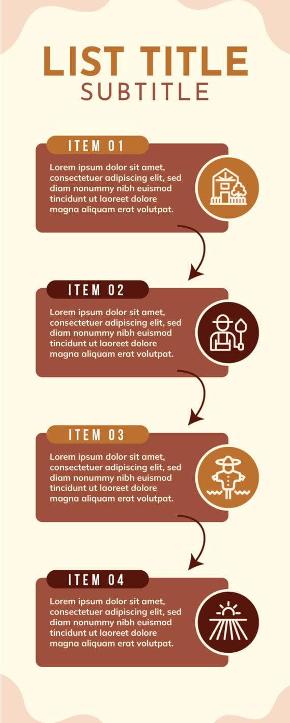 List-Infographics Infographics Nude and Brown List Infographic Template powerpoint-template keynote-template google-slides-template infographic-template