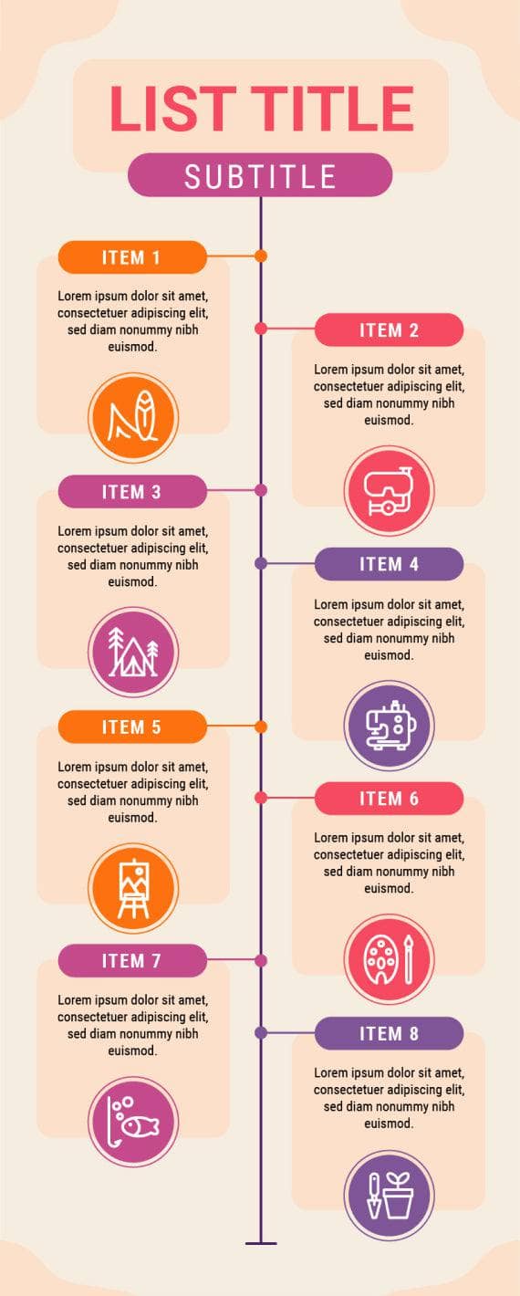 List-Infographics Infographics Purple and Orange List Infographic Template powerpoint-template keynote-template google-slides-template infographic-template