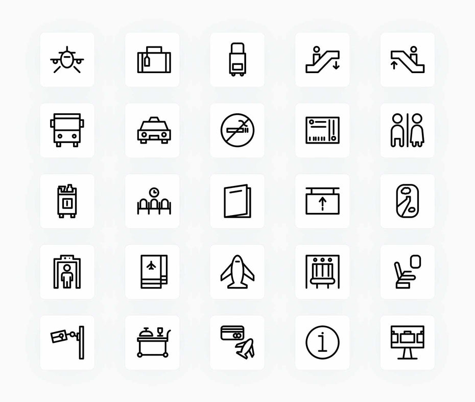 Airport-Outline-Vector-Icons Icons Airport Outline Vector Icons S12172101 powerpoint-template keynote-template google-slides-template infographic-template