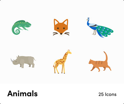 Animals-Flat -Vector-Icons Icons Animals Flat Vector Icons S12132103 powerpoint-template keynote-template google-slides-template infographic-template