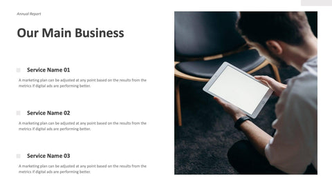 Annual-Report-Deck Slides Minimalist Annual Report Presentation Template powerpoint-template keynote-template google-slides-template infographic-template