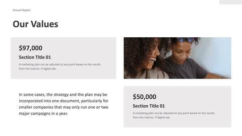 Annual-Report-Deck Slides Minimalist Annual Report Presentation Template powerpoint-template keynote-template google-slides-template infographic-template