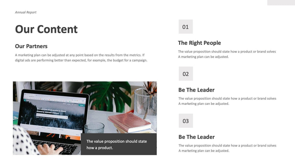 Annual-Report-Deck Slides Minimalist Annual Report Presentation Template powerpoint-template keynote-template google-slides-template infographic-template