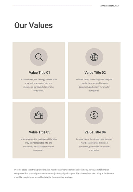 Annual-Report-Documents Documents Beige and Dark Gray Minimalist Annual Report PowerPoint Template powerpoint-template keynote-template google-slides-template infographic-template