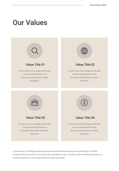 Annual-Report-Documents Documents Beige and Dark Gray Minimalist Annual Report PowerPoint Template powerpoint-template keynote-template google-slides-template infographic-template