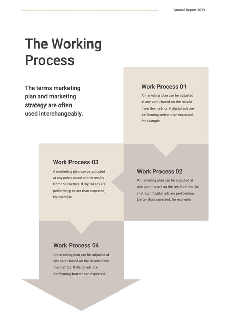 Annual-Report-Documents Documents Beige and Dark Gray Minimalist Annual Report PowerPoint Template powerpoint-template keynote-template google-slides-template infographic-template