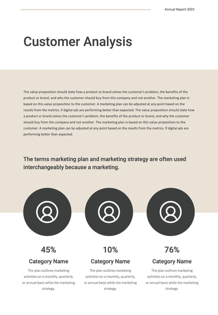 Annual-Report-Documents Documents Beige and Dark Gray Minimalist Annual Report PowerPoint Template powerpoint-template keynote-template google-slides-template infographic-template