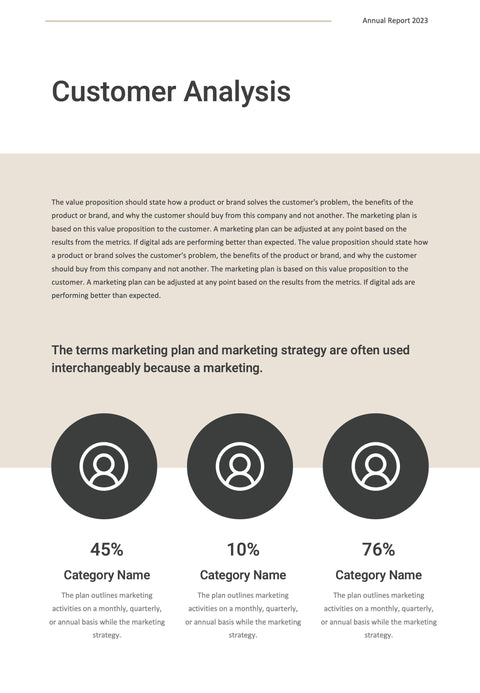 Annual-Report-Documents Documents Beige and Dark Gray Minimalist Annual Report PowerPoint Template powerpoint-template keynote-template google-slides-template infographic-template