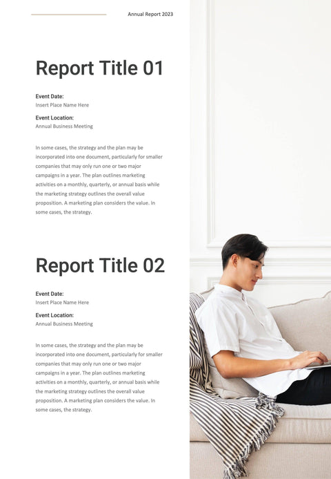 Annual-Report-Documents Documents Beige and Dark Gray Minimalist Annual Report PowerPoint Template powerpoint-template keynote-template google-slides-template infographic-template