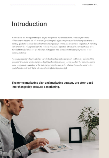 Annual-Report-Documents Documents Beige and Dark Gray Minimalist Annual Report PowerPoint Template powerpoint-template keynote-template google-slides-template infographic-template