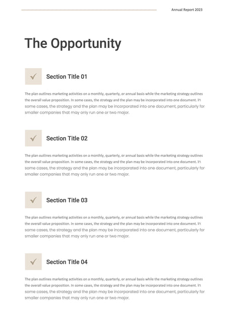 Annual-Report-Documents Documents Beige and Dark Gray Minimalist Annual Report PowerPoint Template powerpoint-template keynote-template google-slides-template infographic-template