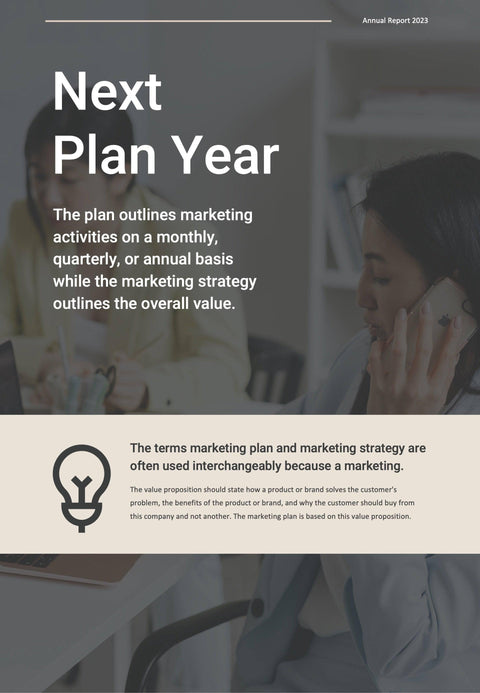 Annual-Report-Documents Documents Beige and Dark Gray Minimalist Annual Report PowerPoint Template powerpoint-template keynote-template google-slides-template infographic-template