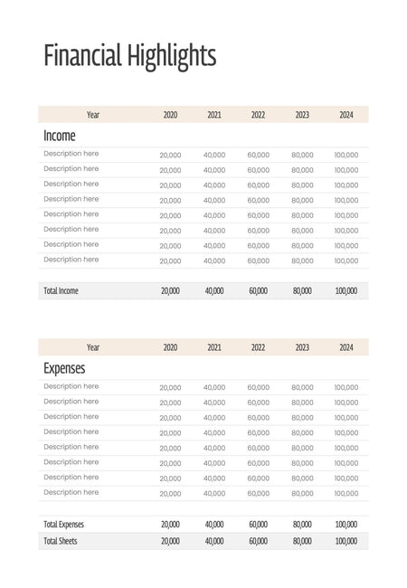 Annual-Report-Documents Documents Beige and Orange Minimalist Annual Report PowerPoint Template powerpoint-template keynote-template google-slides-template infographic-template