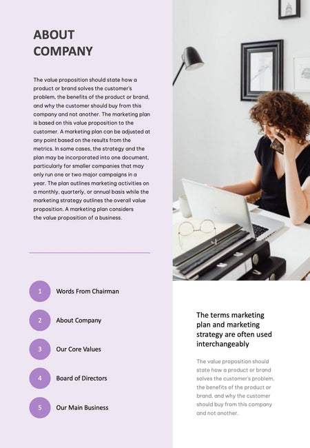 Annual-Report-Documents Documents Lavender Light Minimalist Annual Report PowerPoint Template powerpoint-template keynote-template google-slides-template infographic-template