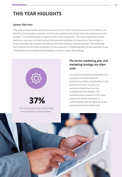 Annual-Report-Documents Documents Lavender Light Minimalist Annual Report PowerPoint Template powerpoint-template keynote-template google-slides-template infographic-template