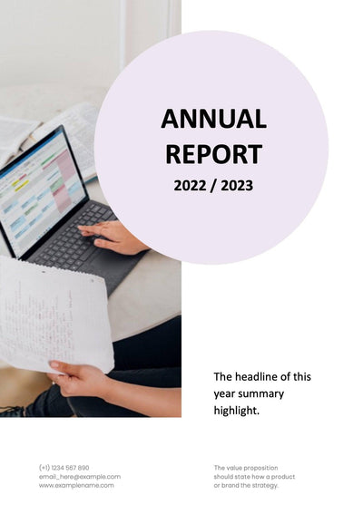 Annual-Report-Documents Documents Lavender Light Minimalist Annual Report PowerPoint Template powerpoint-template keynote-template google-slides-template infographic-template