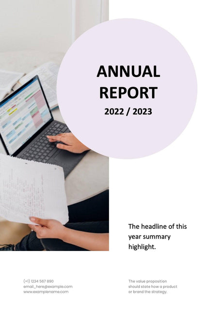 Annual-Report-Documents Documents Lavender Light Minimalist Annual Report PowerPoint Template powerpoint-template keynote-template google-slides-template infographic-template