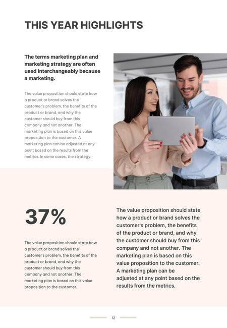 Annual-Report-Documents Documents Light Pink Minimalist Annual Report PowerPoint Template powerpoint-template keynote-template google-slides-template infographic-template