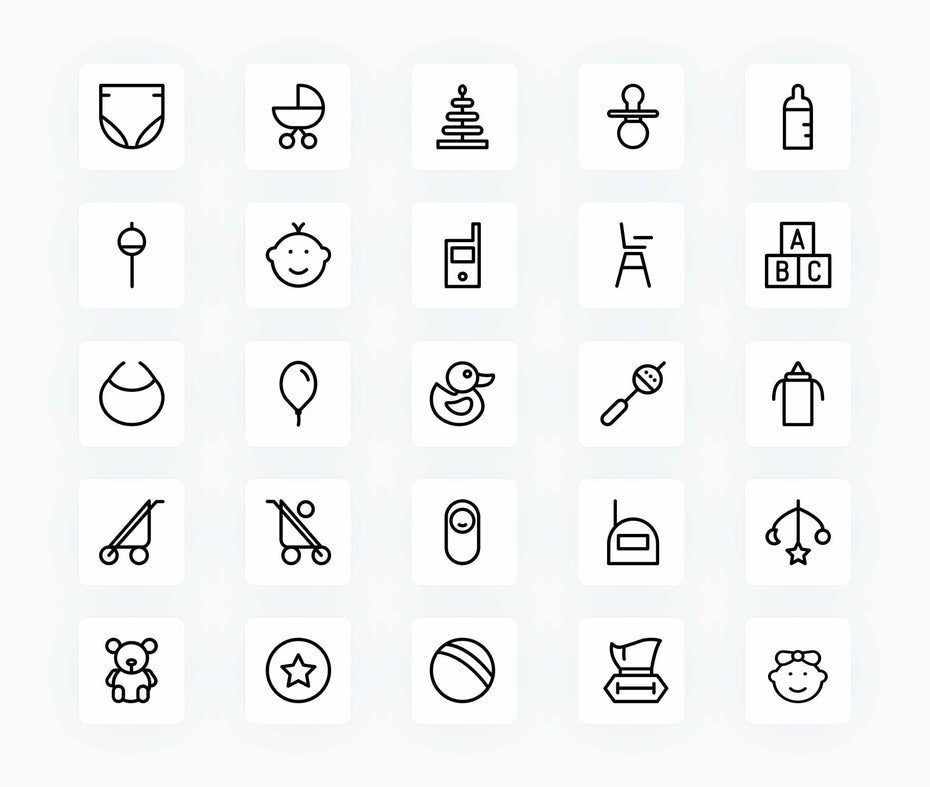 Baby-Outline-Vector-Icons Icons Baby Outline Vector Icons S12172101 powerpoint-template keynote-template google-slides-template infographic-template