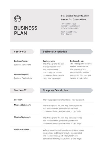 Business-Plan-Templates Documents Gray and Blue Light Business Plan Template S01022301 powerpoint-template keynote-template google-slides-template infographic-template