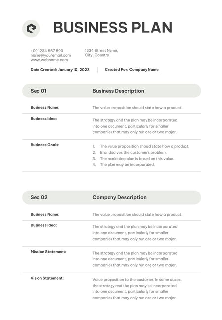 Business-Plan-Templates Documents Light Gray Business Plan Template S01022301 powerpoint-template keynote-template google-slides-template infographic-template