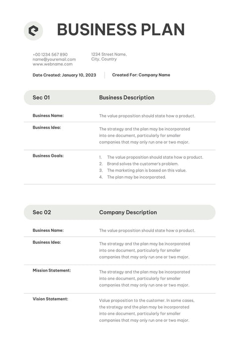 Business-Plan-Templates Documents Light Gray Business Plan Template S01022301 powerpoint-template keynote-template google-slides-template infographic-template