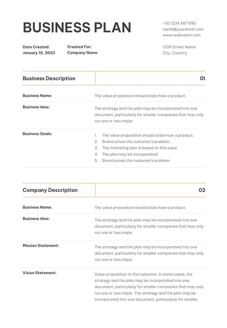 Business-Plan-Templates Documents Light Orange Business Plan Template S01022301 powerpoint-template keynote-template google-slides-template infographic-template