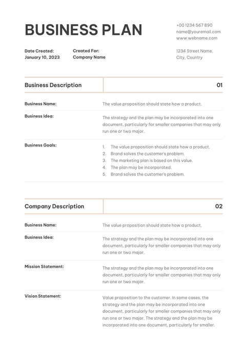 Business-Plan-Templates Documents Light Orange Business Plan Template S01022301 powerpoint-template keynote-template google-slides-template infographic-template