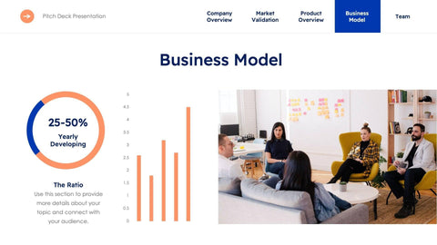 Business-Proposal-Deck Slides Royal Blue Light Orange Minimal and Simple Presentation Business Proposal Template S10072201 powerpoint-template keynote-template google-slides-template infographic-template