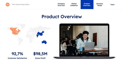 Business-Proposal-Deck Slides Royal Blue Light Orange Minimal and Simple Presentation Business Proposal Template S10072201 powerpoint-template keynote-template google-slides-template infographic-template
