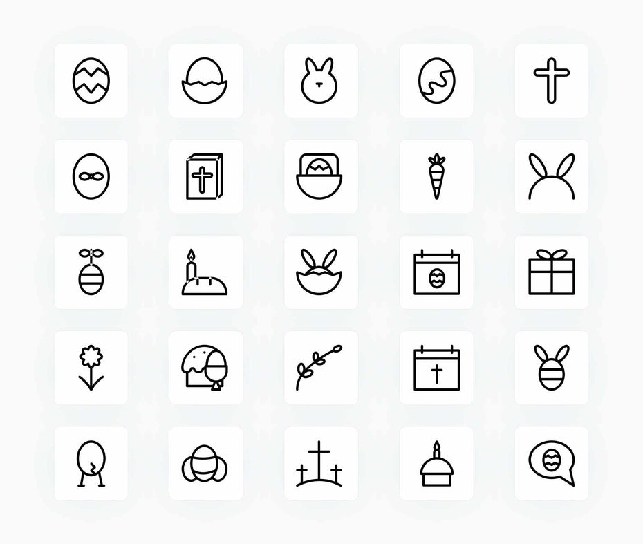 Easter-Outline-Vector-Icons Icons Easter Ouline Vector Icons S12172101 powerpoint-template keynote-template google-slides-template infographic-template