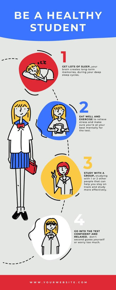 Education-Infographics Infographics Be a Healthy Student Education Infographic Template powerpoint-template keynote-template google-slides-template infographic-template