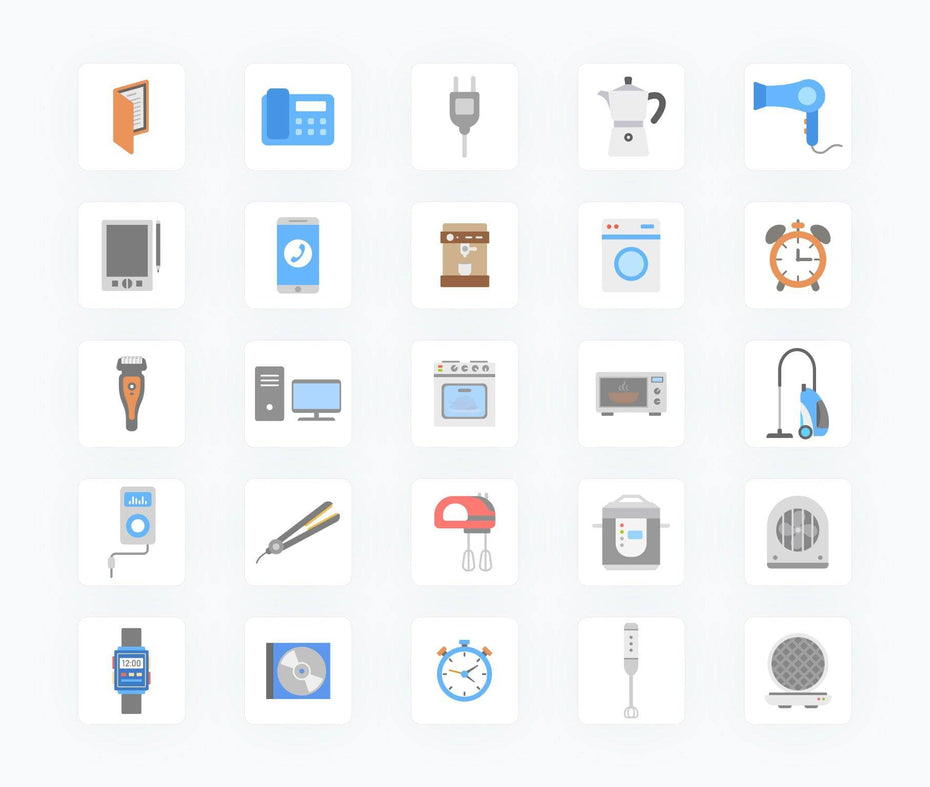 Electronics-Flat-Vector-Icons Icons Electronics Flat Vector Icons S02142203 powerpoint-template keynote-template google-slides-template infographic-template
