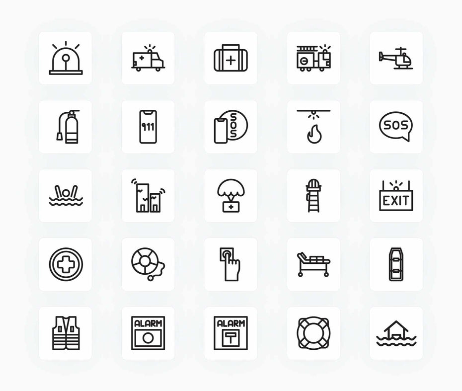 Emergency-Outline-Vector-Icons Icons Emergency Outline Vector Icons S12212101 powerpoint-template keynote-template google-slides-template infographic-template