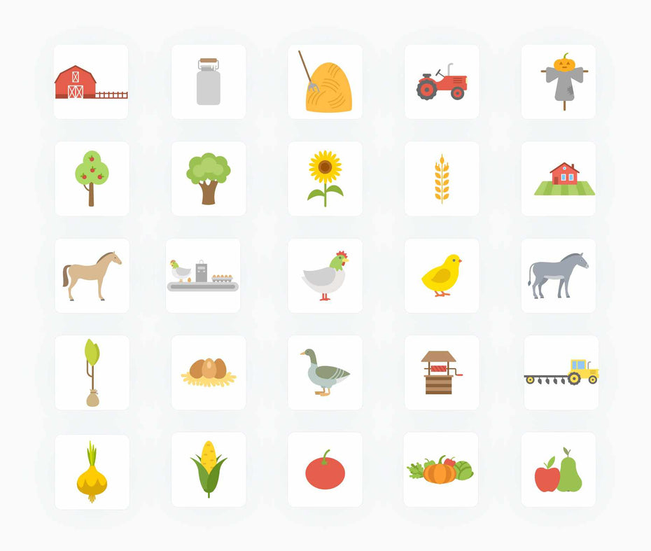 Farm-Flat-Vector-Icons Icons Farm Flat Vector Icons S01192201 powerpoint-template keynote-template google-slides-template infographic-template