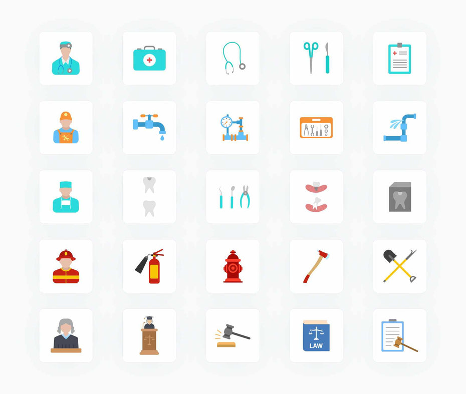 Job Types-Flat-Vector-Icons Icons Job Types Flat Vector Icons S12082101 powerpoint-template keynote-template google-slides-template infographic-template