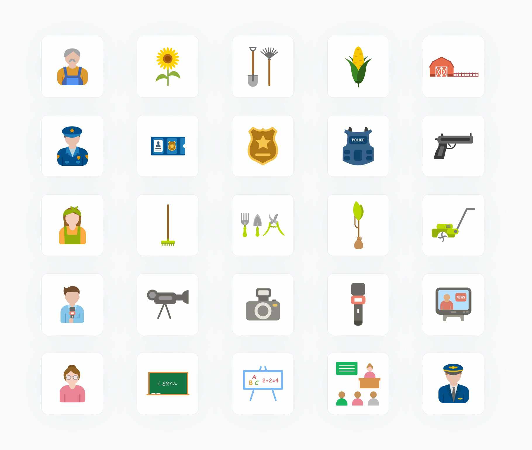 Job Types-Flat-Vector-Icons Icons Job Types Flat Vector Icons S12082103 powerpoint-template keynote-template google-slides-template infographic-template