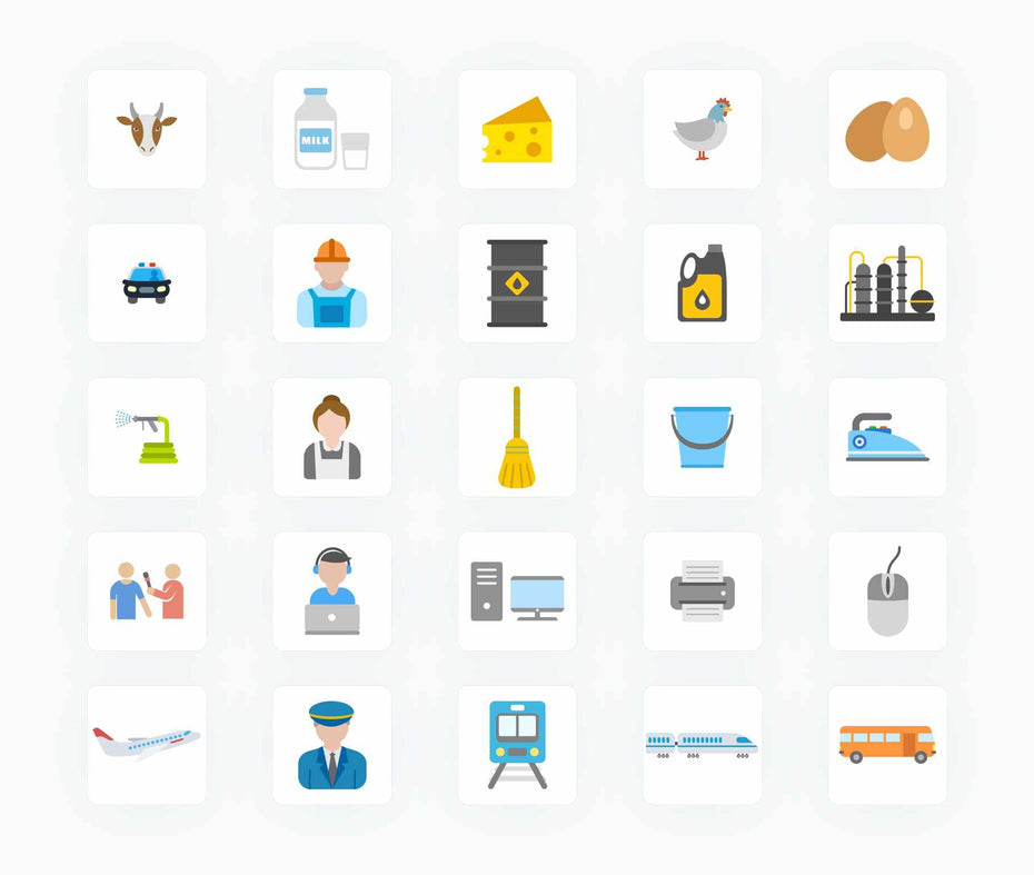 Job Types-Flat-Vector-Icons Icons Job Types Flat Vector Icons S12082104 powerpoint-template keynote-template google-slides-template infographic-template