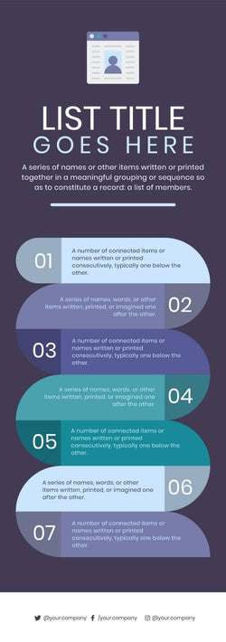 List-Infographics Infographics Purple List Infographic Template powerpoint-template keynote-template google-slides-template infographic-template